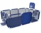 Nicekids Baby Playpen with Basketball Hoop and Goals, 235x129 cm, Navy Blue
