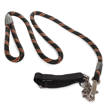 Classic leash with adjustable collar for dogs and cats, 120cm, black