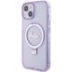 Чехол Guess Ring Stand Script Glitter MagSafe для iPhone 15 - фиолетовый