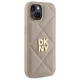DKNY Quilted Stack Logo iPhone 15 Case, Beige