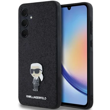 Karl Lagerfeld Samsung Galaxy A35 Case Fixed Glitter Ikonik, Black