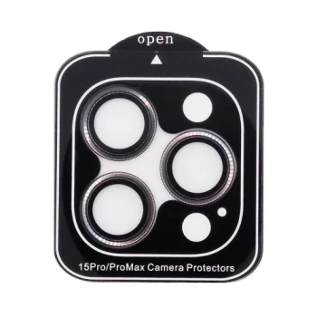 Camera Lens Protector for Apple iPhone 15 Pro / 15 Pro Max (Black, 3-Pack)
