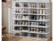 6-Tier Stackable Shoe Rack, Modular Organizer Cabinet, White