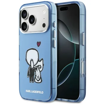 Karl Lagerfeld Karl & Choupette Case for iPhone 17 Pro Max, Blue