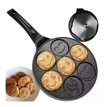 Ruhhy 19317 Egg and Pancake Pan with Emoji Faces, 26 cm, Black
