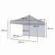 LUARO Garden Pavilion 3x3 m, 3 Walls, Black