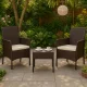 MultiGarden Garden Furniture Set, 2 Chairs and Table, Brown