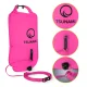 4Fizjo TSUNAMI Inflatable Swim Buoy with Dry Bag 2-in-1, 36L, Pink