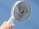 Portable Clip On Desk Fan, 3-Speed Cordless USB Fan, White-Grey