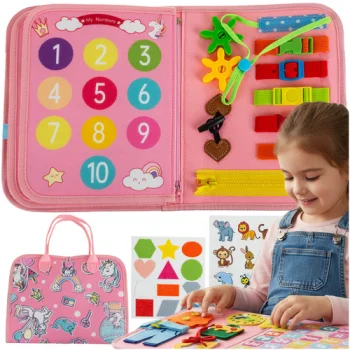 Kruzzel 26880 Sensory Busy Book - Pink