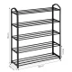 Modernhome XJ53K BLACK Metal Shoe Rack, 5 Tiers, 15 Pairs, Black