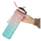 Motivational Water Bottle with Time Marker Reminder Tracker Leak-proof BPA Free, 1L, Pink-Blue