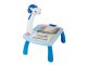 Children’s drawing projector with table, markers, blue