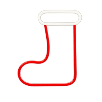 Forever Light LED Neon Sign Christmas Sock, White/Red