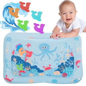 An inflatable children's colorful water mat for babies, octopus - 60 cm
