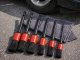 Car Detailing Brush Set with Microfiber Cloth for Interior and Wheels, Black-Red