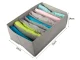 Underwear Drawer Organizer for Bras and Socks, 7 Compartments