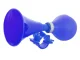 Bicycle horn with loud sound and handlebar mount, blue