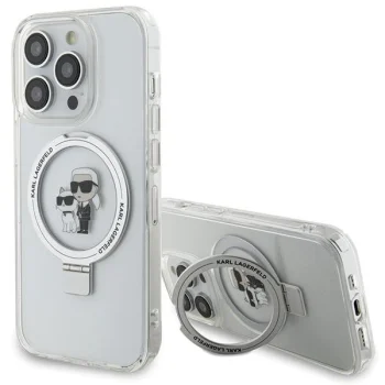 Karl Lagerfeld iPhone 13 Pro Max Case Ring Stand Karl & Choupette MagSafe, White