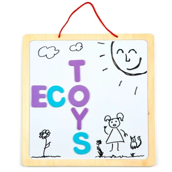 Ecotoys 3in1 Magnetic and Chalk Board with Letters