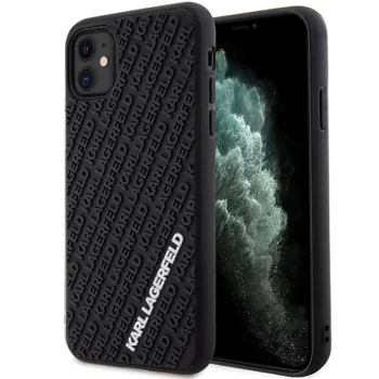 Karl Lagerfeld iPhone 11 / XR Case 3D Rubber Multi Logo, Black