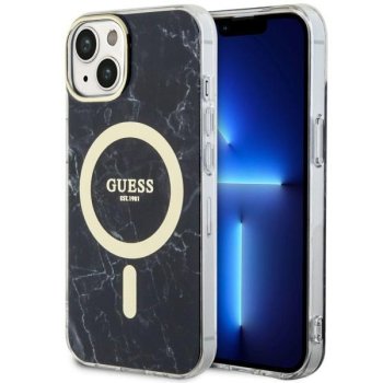 Apple iPhone 14 6.1'' Guess Marble MagSafe Case Cover (GUHMP14SPCUMAK), Black