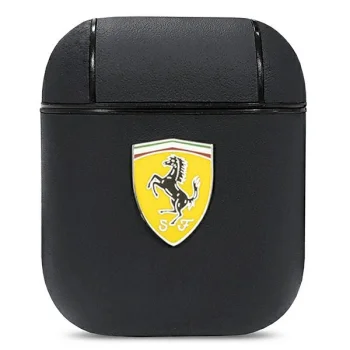 Ferrari On Track Leather AirPods Cover, Black