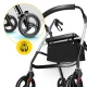 4-Wheel Rollator Walker 4FIZJO with Seat and Bag, Silver
