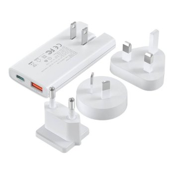 Choetech PD6011 65W GaN USB-C + USB-A Wall Charger, White