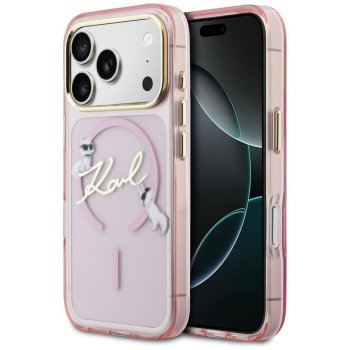Karl Lagerfeld IML Choupettes Karl Script Logo MagSafe Phone Case Cover iPhone 17 Pro Max - Pink