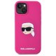 Karl Lagerfeld Silicone Karl Head Print MagSafe vāciņš iPhone 15, fuksijas