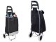 Solid Foldable Shopping Trolley Bag on Wheels Black