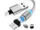 3-in-1 Magnetic Charging Cable Micro USB / Type-C / Lightning, 1m, Silver