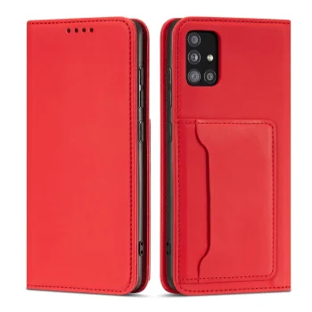 Magnet Card Case Wallet Flip Cover for Samsung Galaxy A13 5G, Red