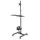 Maclean MC-793 Mobile PC Workstation Cart on Wheels for 17\"-32\" Monitors, Black