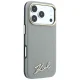 Karl Lagerfeld Saffiano Script Metal Logo MagSafe Case iPhone 17/18 Pro Max Beige