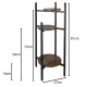 Ruhhy 00025627 3-Tier Standing Plant Stand 81cm Black/Brown