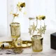 Rotating Snowflake Tea Light Candle Holder, Gold