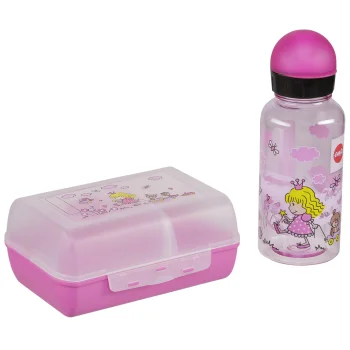Emsa 518137 Kids Water Bottle 0.4L & Lunch Box Set, Princess