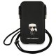 Karl Lagerfeld Saffiano Ikonik Karl tālruņa soma 6.1\'\' - melna