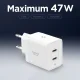Spigen Essential EE472EU GaN Pro Wall Charger 2x USB-C 47W - White