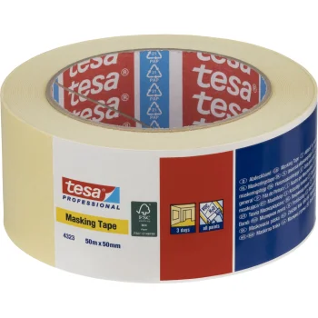 Tesa Standard 04323 Paper Masking Tape, 50 m x 50 mm, Beige