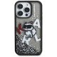 Karl Lagerfeld Liquid Glitter Choupette Logo Phone Case Cover iPhone 16 Pro Max - Black
