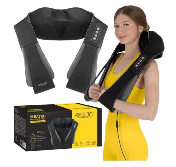 4Fizjo SHIATSU PRO+ Neck and Shoulder Massager, Grey/Black