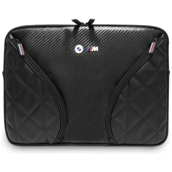 BMW Carbon Pockets & Metal Logo Sleeve 14" Laptop Bag - Black