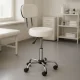 Modernhome BC009-W Adjustable Cosmetic Stool with Backrest, White