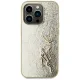 Karl Lagerfeld iPhone 15 Pro Max Case Wrinkled Metal Signature, Gold
