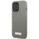Guess Silicone Logo Plate MagSafe Case for iPhone 13 Pro Max, Grey