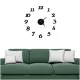 Large DIY 3D Wall Clock, Frameless Self-Adhesive Modern Design, Black