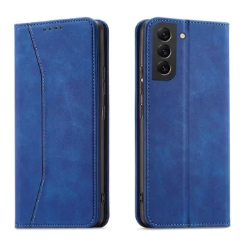 Atverčiamasis dėklas Samsung Galaxy S23+ Magnet Fancy Case su stovu ir piniginės funkcija, mėlynas